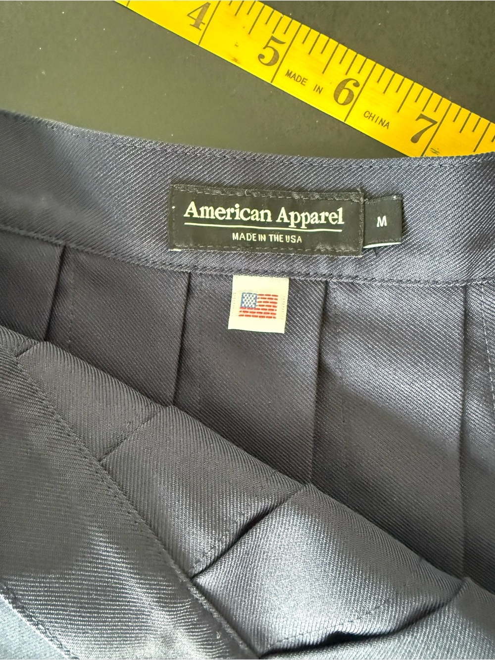 American Apparel Pleated Tennis Skirt Navy Medium - Picture 4 of 4